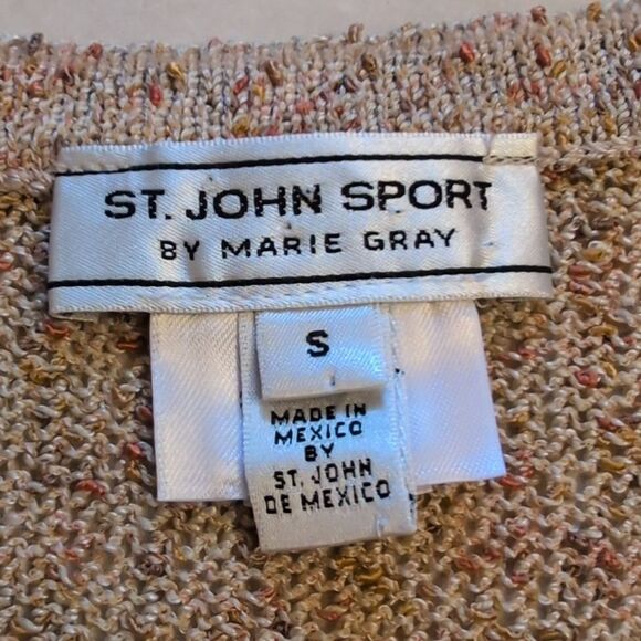 St. John knit cardigan set peach rose gold zip front size S - Picture 8 of 13